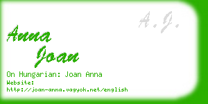 anna joan business card